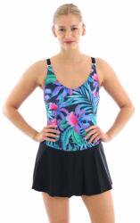 Spin Costum de baie rochie Corfu albastru cu flori, XL Costum de baie dama