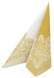 PAW textilhatású szalvéta 40x40 cm 50 lap/csomag Royal lace - arany, fehé