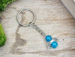 R. M. ékszer Üveg kulcstartók Szabadság kék angyal üveg medálos kulcstartó (16319RM)