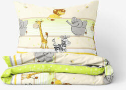 Goldea lenjerie de pat pentru copii din 100% bumbac - safari 140 x 200 și 50 x 70 cm