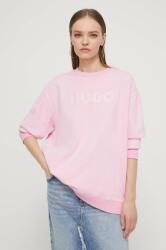 HUGO BOSS pamut melegítőfelső rózsaszín, női, nyomott mintás - rózsaszín M - answear - 46 390 Ft