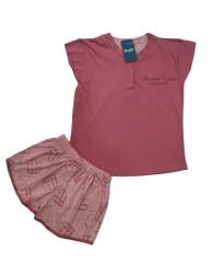 Sude Pijama dama tricou si pantalon scurt, roz cu nasturi