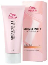 Wella Vopsea de Par Demi-permanenta - Shinefinity Zero Lift Glaze 08/34 Blond Aramiu Auriu Deschis 60ml - Wella