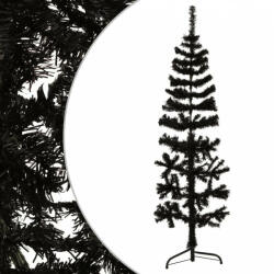 vidaXL Fekete vékony fél műkarácsonyfa állvánnyal 120 cm (344574)