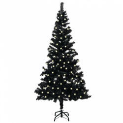 vidaXL Fekete PVC megvilágított műkarácsonyfa állvánnyal 240 cm (3077420)