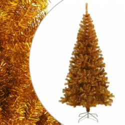 vidaXL Aranyszínű PET műkarácsonyfa állvánnyal 210 cm (321011)