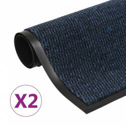 vidaXL 2 db kék négyszögletes bolyhos szennyfogó szőnyeg 60 x 90 cm (3051608) - sabrukkertje