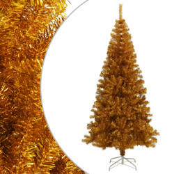 vidaXL Aranyszínű PET műkarácsonyfa állvánnyal 180 cm (321010)