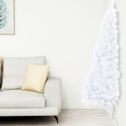 vidaXL Fehér PVC fél műkarácsonyfa állvánnyal 150 cm (328418)