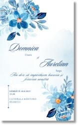 Personal Invitație de nuntă - Flori albastre Selectați cantitatea: 1 buc - 10 buc