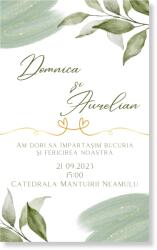 Personal Invitație de nuntă - Green & Gold Selectați cantitatea: 61 buc și mai multe