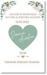 Personal Invitație de nuntă - Mint Folk Selectați cantitatea: 11 buc - 30 buc