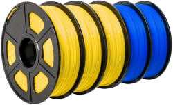 SUNLU Set format din 3 Role filament Galben si 2 Role filament Albastru, PLA, 1.75 mm, Sunlu (SET5-3GAL-2BLU)