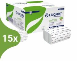 Lucart Eco Z20 környezetbarát keskenyített hajtogatott kéztörlő - fehér 2 rétegű, 200 lapos 8Karton - 15 csomag), 864062