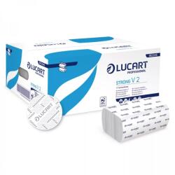 Lucart Strong V2 hajtogatott kéztörlő - hófehér 2 rétegű, 190 lapos (Karton - 20 csomag), 863045