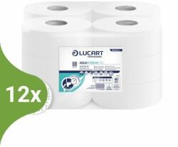 Lucart Aquastream vízben oldódó toalettpapír 19 cm átm. - 2 rétegű, hófehér 150m (Karton - 12 tek), 812223J