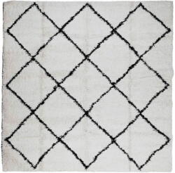 vidaXL krém és fekete hosszú szálú bozontos modern szőnyeg 120x120 cm 375365