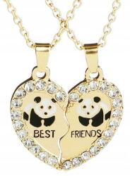  Set 2 lantisoare Best Friends, pandantiv panda auriu