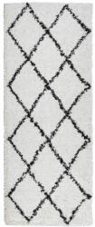 vidaXL krém és fekete hosszú szálú bozontos modern szőnyeg 80x200 cm 375362