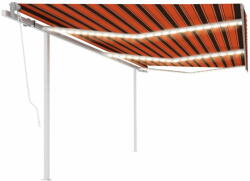  Vidaxl narancssárga-barna szélérzékelős és LED-es napellenző 6 x 3 m 3070015