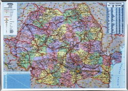 Harta magnetica, Romania, 140x100 cm