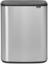 Brabantia Bo Touch Bin nyomófedeles hulladékgyűjtő XXL, padlón álló, műanyag tartály, 2x30L - O méret, r. m. acél, selyem ujjlenyomatmentes - 221422 (221422)