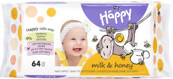 Bella Happy Baby nedves törlőkendő tej és méz 64db