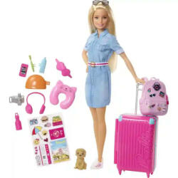 Mattel Mattel Barbie utazó baba kiegészítőkkel (FWV25) - morzsajatekbolt