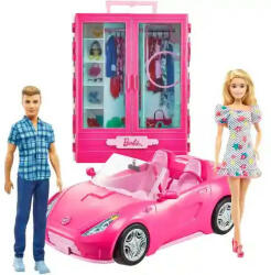 Mattel Mattel Barbie és Ken babák ruhásszekrénnyel és kabrióval (GVK05) - jatekbirodalom