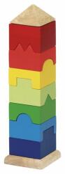 Goki Turn multicolor de stivuire cu piese din lemn unice (GOKI58893)