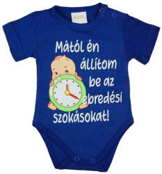 Andrea Kft Feliratos rövid ujjú kisfiú baba body kék