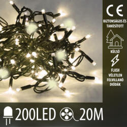 Somogyi Elektronic Karácsonyi kültéri LED fényfüggöny FLASH - 200 LED - 20 M meleg fehér+meleg fehér (KKL 200F/WW)