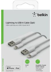 Belkin Cablu Belkin BOOST CHARGE USB-A catre Lightning, PVC, 1M (Pachet de 2 bucati), Alb (CAA001bt1MWH2PK)