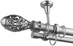 Toledo Dupla Galériás Függönyrúd - Ezüst - 320 cm