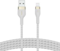 Belkin Cablu Belkin BOOST CHARGE PRO Flex USB-A catre LTG, Silicon impletit, 2M, Alb (CAA010bt2MWH)