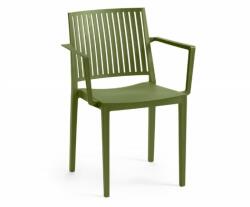 ROJAPLAST Bars műanyag kerti karfás szék, olívazöld (461514)
