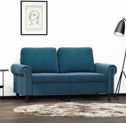 vidaXL kétszemélyes kék bársony kanapé 120 cm (359528) - vidaxl