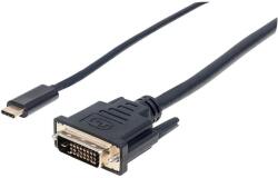 Manhattan 152457 video átalakító kábel 2 M USB C-típus DVI Fekete (152457) (152457)