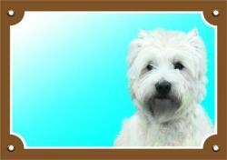 Színes jel Figyelem kutya, West highland white terrier