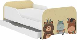 Wooden Toys MIKI gyerekágy 160x80cm ajándék matraccal, ágyneműtartó nélkül - (Miki160indiansafari)