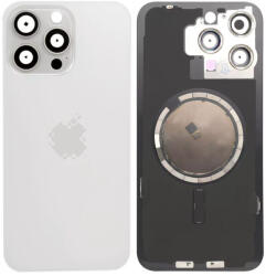 Apple iPhone 15 Pro Max - Sticlă pentru carcasa din spate cu piese mici (White Titanium), White Titanium