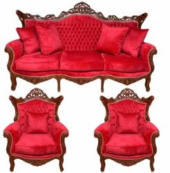 Chairs Deco Set 3 canapea Royal și două fotolii-bordo