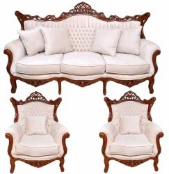 Chairs Deco Set 3 canapea Royal și două fotolii-crem Canapea