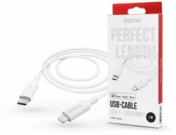 Hama USB-C - Lightning adat- és töltőkábel 1 m-es vezetékkel - HAMA USB-C - Lightning Cable -