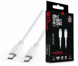 MaxLife Type-C - Type-C adat- és töltőkábel 2 m-es vezetékkel - Maxlife MXUC-05 USB-C to USB-C PD