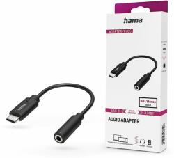 Hama Type-C - 3, 5 mm jack audio adapter - HAMA Audio Adapter USB-C to 3.5 mm Jack - fekete - akcioswebaruhaz