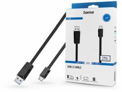 Hama USB-A - Type-C adat- és töltőkábel 3 m-es vezetékkel - HAMA USB-A - USB-C Cable - fekete - akcioswebaruhaz
