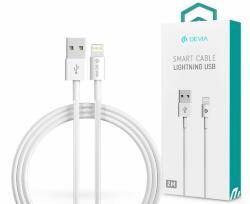 DEVIA USB - Lightning töltő- és adatkábel 2 m-es vezetékkel - Devia Smart Cable Lightning - fehér - akcioswebaruhaz