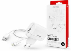 Hama hálózati töltő adapter USB bemenettel + USB - Lightning kábel - 12W - HAMA Charger Kit with
