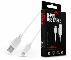 MaxLife USB - Lightning adat- és töltőkábel 1 m-es vezetékkel - Maxlife 8-PIN USB Cable - 5V/2A